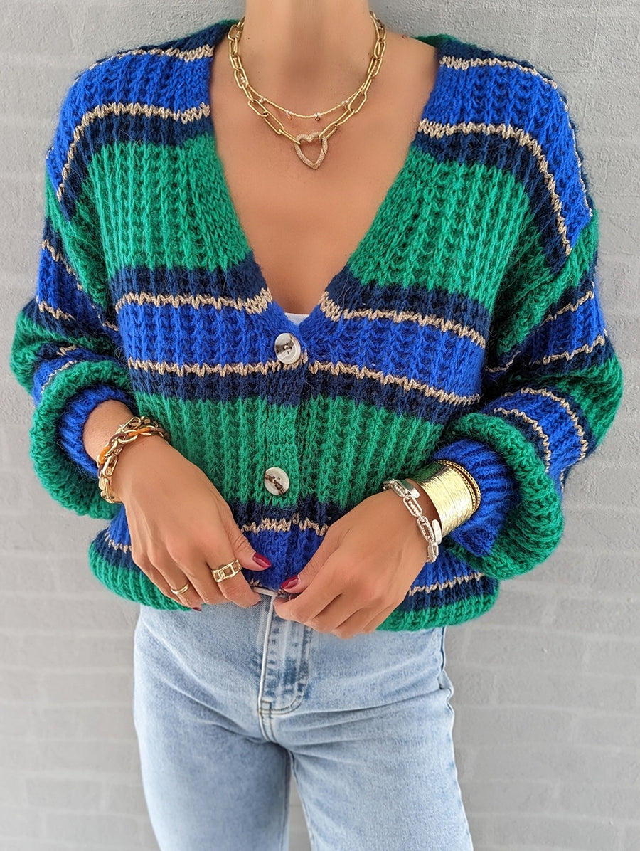 Modern Long Sleeve Striped Sweater