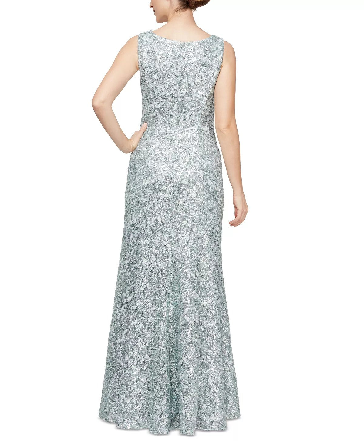 Women's Lace & Sequin-Detail Gown & Shawl