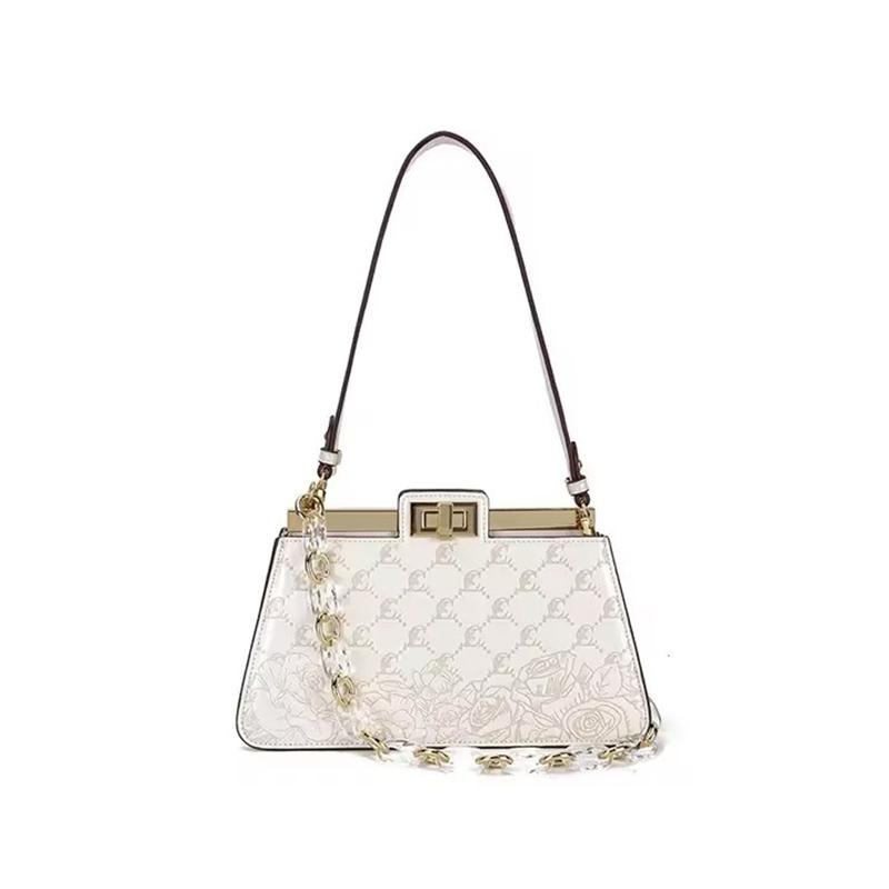 Rose Embossed Shoulder Crossbody Bag