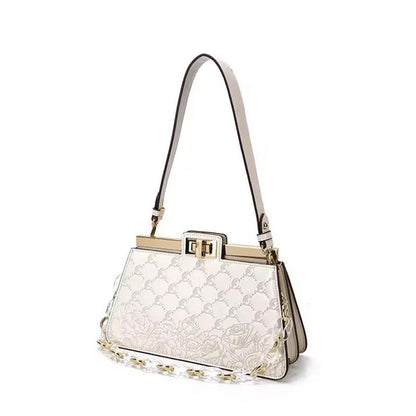 Rose Embossed Shoulder Crossbody Bag