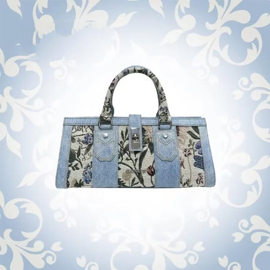 Original Denim Floral Handbag Crossbody Bag