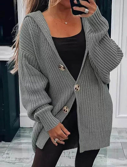 Grey Plain Hoodie Sweater